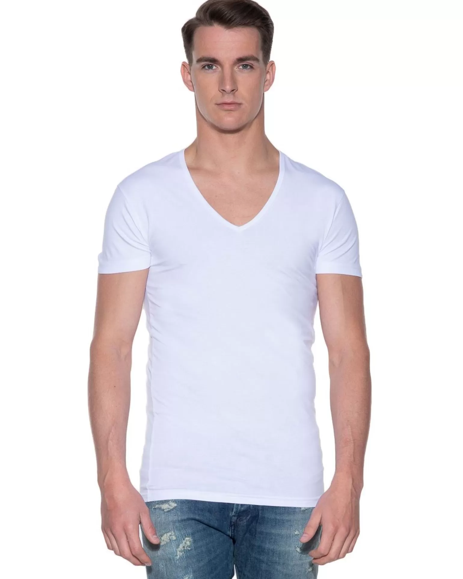 Stretch T-Shirt Diepe V-Hals 2-Pack>Slater Outlet