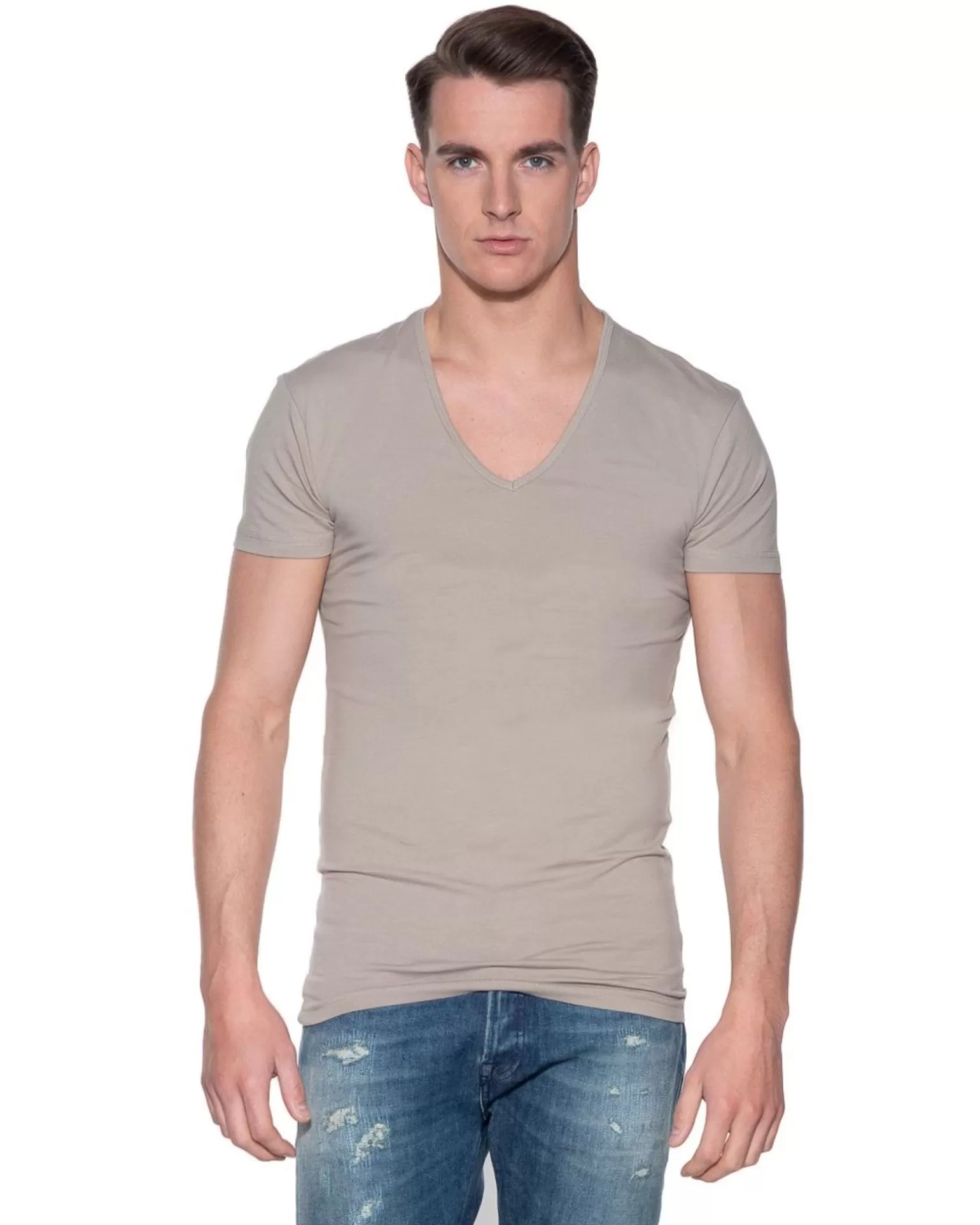 Stretch T-Shirt Diepe V-Hals 2-Pack>Slater Outlet