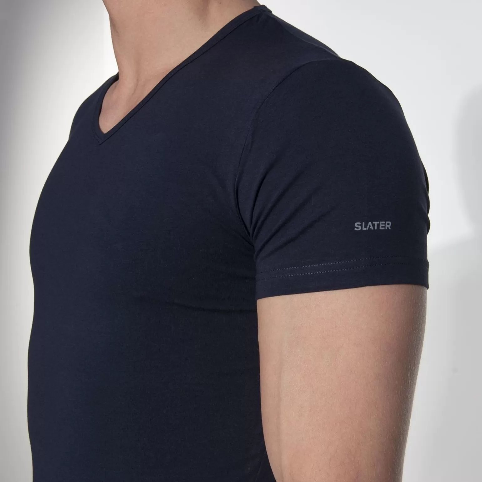 Stretch T-Shirt V-Hals 2-Pack>Slater Shop